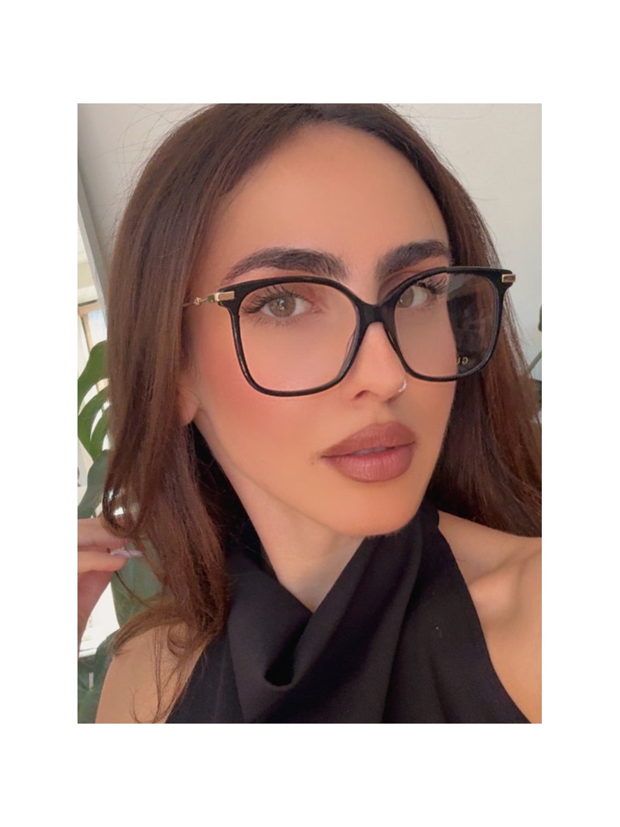 New Gucci Gg0512o Square Eyeglasses Frames In Black Gold